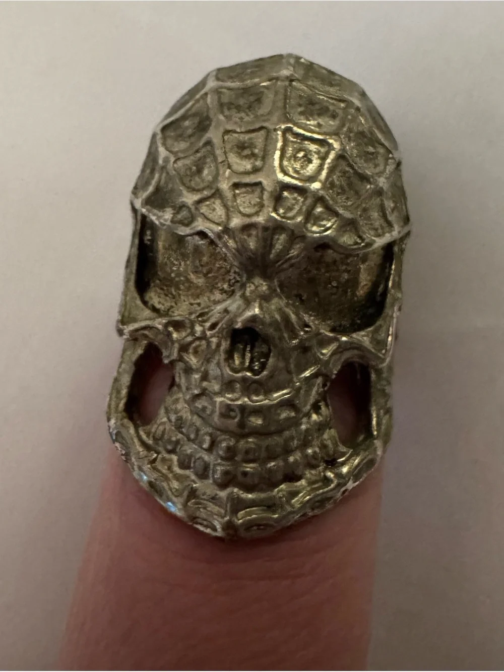Spider-Man Web Gothic Skull Biker Ring 925 Silver Plated